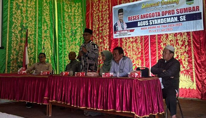 Anggota DPRD Sumbar Agus Syahdeman Gelar Reses di Nagari Sirukam yang Keluhkan Peningkatan Kesejahteraan Petani
