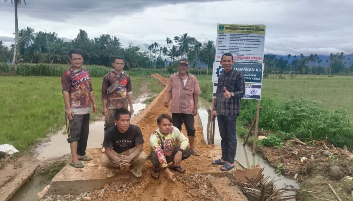 Reses, Anggota DPRD Sumbar Ali Muda Tinjau Pembangunan Jalan Usaha Tani di Kampung Pisang Rao Selatan