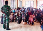 Personel Satgas TMMD ke-127 Pesisir Selatan Gelar Sosialisasi Mitigasi Bencana Alam di Koto Berapak Bayang