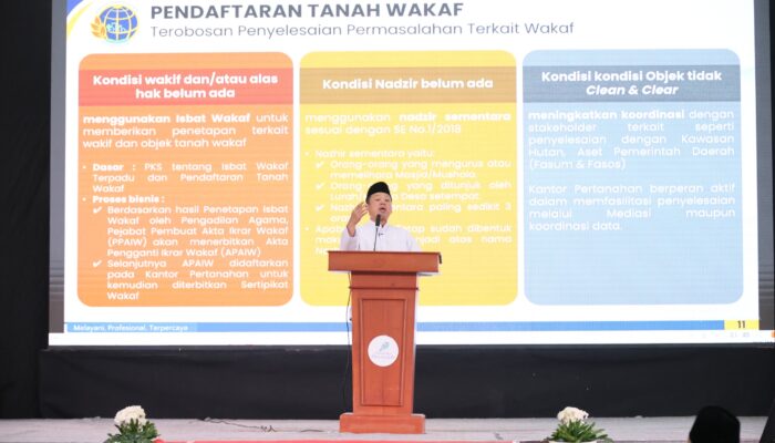 Menteri Nusron: Sertifikasi Tanah Wakaf Kunci Menjaga Aset Umat dari Sengketa
