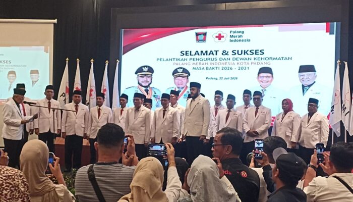 Pengurus PMI Kota Padang Periode 2026–2031 Dilantik, Diminta Perkuat Kesiapsiagaan Bencana
