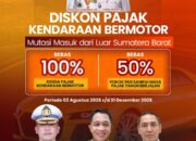 Mutasi Kendaraan Non BA, Pemprov Sumbar Berikan Diskon 50% Pokok PKB