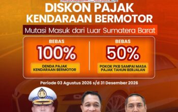 Mutasi Kendaraan Non BA, Pemprov Sumbar Berikan Diskon 50% Pokok PKB