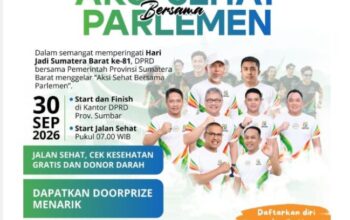 Dibuka untuk Umum, Wartawan Diajak Ikut dan Berburu Doorprize pada Kegiatan Aksi Sehat Bersama Parlemen 30 September 2026